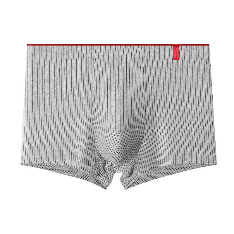 Men's striped elastic boxer briefs, lightweight acrylic and spandex blend, stylish and breathable with secure waistband, SF1147.